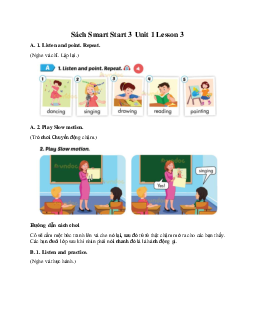 Sách Smart Start 3 Unit 1 My friends Lesson 3