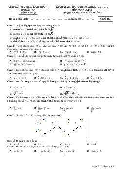 Đề thi học kì 2 Toán 12 năm 2019 – 2020 trường THPT Phan Đình Phùng – Hà Nội