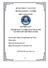 Tiểu luận môn Nhập môn ngành Ngôn ngữ Trung Quốc - Trường Đại học Văn Hiến.