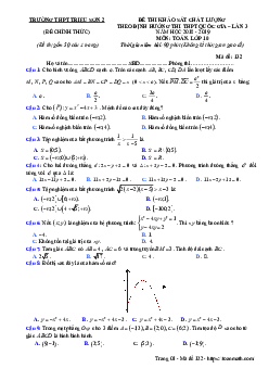 Đề thi KSCL Toán 10 THPTQG lần 3 năm 2018 – 2019 trường Triệu Sơn 2 – Thanh Hoá