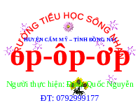Giáo án điện tử Tiếng việt 1 bài 3 Chân trời sáng tạo: Học vần: op, ôp, ơp