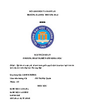 Nghiên cứu các yếu tố ảnh hưởng đến quyết định lựa chọn loại hình du lịch của sinh viên Đại học Thương Mại | Bài thảo luận học phần Phương pháp nghiên cứu khoa học | Đại học Thương Mại