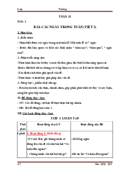 Bài 31 | Giáo án học kì 2 | Toán 1| Kết nối tri thức với cuộc sống