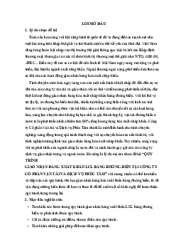 Tiểu luận về Quy trình giao nhận hàng xuất khẩu