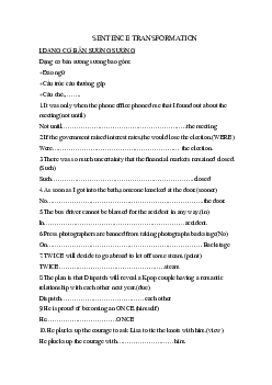 SENTENCE TRANSFORMATION - Học sinh giỏi THPT, Olympic 30-4, DH&ĐBBB... (24 trang)