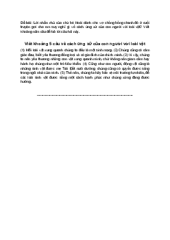 Văn mẫu 8 | Đoạn văn về cách ứng xử của con người với loài vật