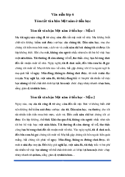 Văn mẫu lớp 6: Tóm tắt văn bản Một năm ở tiểu học (2 mẫu) - Chân Trời Sáng Tạo