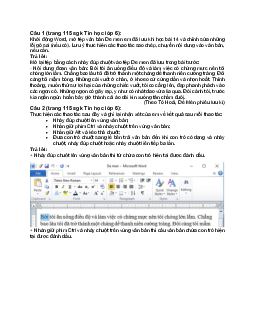 Giải bài tập SGK Tin học 6 bài 15: Chỉnh sửa văn bản  | Chân trời sáng tạo