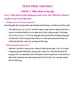 Nhận thức bao gồm những quá trình cơ bản nào? | Đại học Sư Phạm Hà Nội