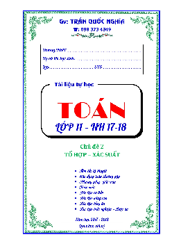 Phân dạng và bài tập chuyên đề tổ hợp – xác suất – Trần Quốc Nghĩa
