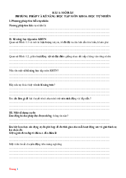 Vở ghi bài học KHTN lớp 7 Chân trời sáng tạo học kỳ 1