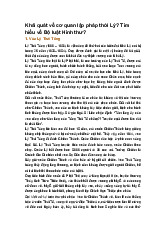 Khái quát về cơ quan lập pháp thời Lý? Tìm hiểu về Bộ luật Hình thư?