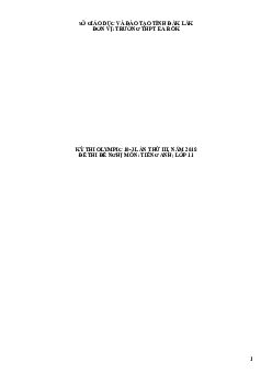 Đề thi (đề xuất) Olympic 10 tháng 3 lần thứ 3 môn Tiếng Anh năm 2019 môn Tiếng Anh 11 THPT EaRok