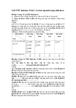 Giải VBT Sinh 9 bài 5: Lai hai cặp tính trạng (tiếp theo)