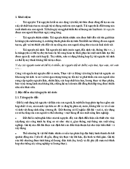 Lý thuyết tài nguyên tài sinh