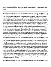 Viết đoạn văn về vai trò của thiên nhiên đối với con người hay nhất | Ngữ văn 7