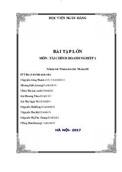 Bài tập lớn lập kế hoạch tài chính CTCP Bánh Kẹo Hải Hà | Học viện Ngân Hàng