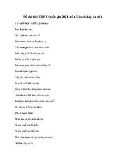 Đề thi thử THPT Quốc gia môn Ngữ Văn  năm 2021 - Đề 1 (có đáp án)