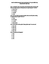 Đáp án Kiểm tra học tập các bài học lý luận chính trị - Thanh niên Việt Nam 2