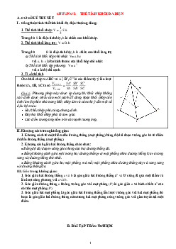 Câu hỏi trắc nghiệm Toán 12 bài 3: Thể tích khối đa diện (có đáp án)