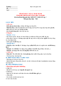 Giáo án Bài 12: Thực hành: Tìm hiểu khái quát Cộng hòa Nam Phi Địa lý 7 | Kết nối tri thức