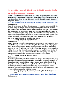 Văn mẫu lớp 6 Cánh diều bài Nêu cảm nghĩ của em về một nhân vật trong văn bản Bài học đường đời đầu tiên hoặc Ông lão đánh cá và con cá vàng