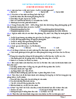 Trắc nghiệm Sử 8 Bài 9: Ấn Độ thế kỷ 18 và đầu thế kỷ 20 (có đáp án)