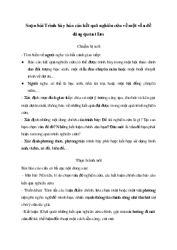 Soạn bài Trình bày báo cáo kết quả nghiên cứu về một vấn đề đáng quan tâm Kết nối tri thức