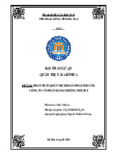 Phân tích quản trị phải thu của CTCP hàng không Vietjet | Bài thảo luận quản trị tài chính