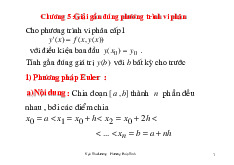 Chương 5: Giải gần đúng phương trình vi phân | Bài giảng môn Phương pháp tính và matlab CTTT | Đại học Bách khoa hà nội