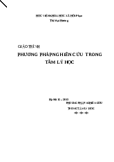 Giáo Trình  PPNC Trong Tâm lý học