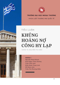 Tiểu luận Kinh tế vi mô: Khủng hoảng nợ công Hy Lạp | Đại học Ngoại Thương