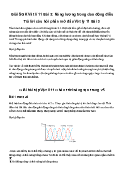 Giải Vật lí 11 Bài 3: Năng lượng trong dao động điều hòa | Chân trời sáng tạo