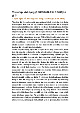 Thu nhập khả dụng (DISPOSABLE INCOME) là gì ?