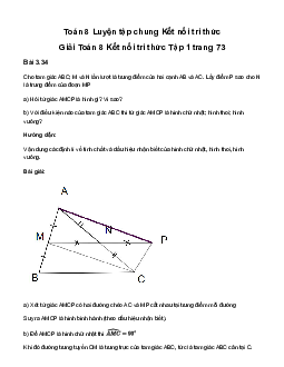Giải Toán 8 Luyện tập chung trang 73 | Kết nối tri thức