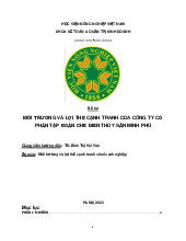 đề tài môi trường và lợi thế cạnh tranh của công ty cổ phần tập đoàn chế biến thủy sản minh phú môn Môi trường và lợi thế cạnh tranh   | Học viện Nông nghiệp Việt Nam