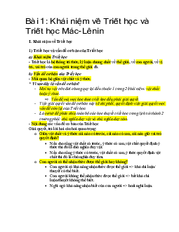 Tổng hợp lí thuyết môn Triết học MácLenin | AJC