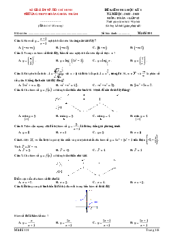Đề học kỳ 1 Toán 12 năm 2022 – 2023 trường THPT Hoàng Hoa Thám – TP HCM