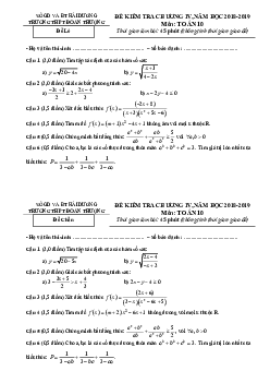 Đề kiểm tra Đại số 10 chương 4 năm 2018 – 2019 trường Đoàn Thượng – Hải Dương