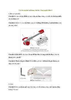 Công nghệ 8 Bài 5: Gia công cơ khí - Chân trời sáng tạo