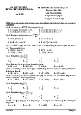 Đề cuối kì 1 Toán 11 năm 2024 – 2025 trường THPT Đinh Tiên Hoàng – Ninh Bình