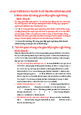 Dàn ý giao tiếp trong kinh doanh | Học viện Hành chính Quốc gia