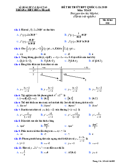 Đề thi thử Toán THPT Quốc gia 2019 lần 2 trường Phúc Trạch – Hà Tĩnh