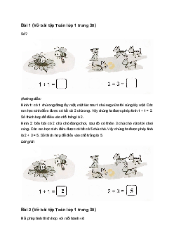 Giải vở bài tập Toán lớp 1 trang 30 sách Cánh Diều