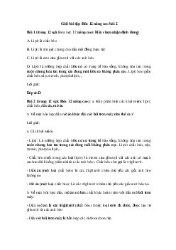 Giải bài tập Hóa 12 nâng cao bài 2: Lipit