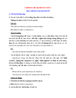 Tài liệu về các lỗi sai về danh từ-noun trong tiếng anh 12 và cách khắc phục