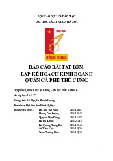 Báo cáo bài tập lớn: Lập kế hoạch kinh doanh quán cà phê thú cưng môn Quản trị học đại cương | Đại học Bách Khoa Hà Nội