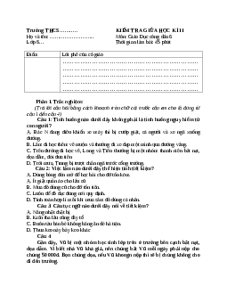 Đề thi giữa học kì 2 môn Giáo dục công dân 6 năm 2023 - 2024 sách Cánh diều | Đề 4