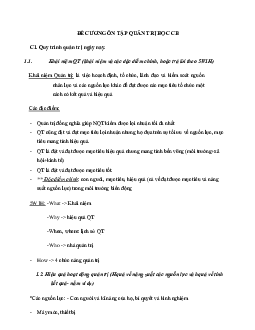 Đề cương ôn tập quản trị học căn bản