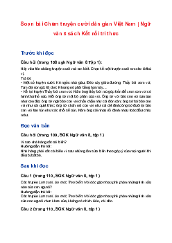 Soạn bài Chùm truyện cười dân gian Việt Nam | Ngữ văn 8 sách Kết nối tri thức